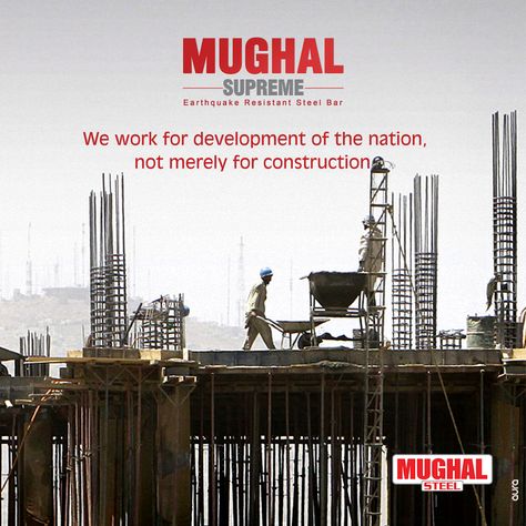 Innovative Infrastructure is mere reflection of Development. ‪#‎MughalSteel‬ ‪#‎mughalsupreme‬ ‪#‎material‬ ‪#‎steelbars‬ ‪#‎elasticity‬ ‪#‎investment‬ ‪#‎construction‬ ‪#‎nation‬ ‪#‎development‬ ‪#‎strength  www.mughalsteel.com www.instagram.com/mughalsteel24 Construction Campaign, Construction Creative Ads, Social Advertising Design, Desert Board, Construction Flyer, Construction Marketing, Creative Banners, Creative Advertising Design, Quotes For Whatsapp