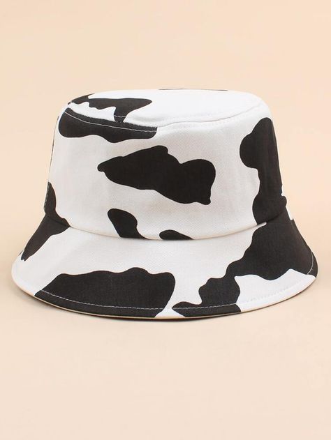 Cow Print Bucket Hat, Fluffy Bucket Hat, Black And White Hats, Wash Baseball Cap, Festival Gear, Handbag Shoes, Shein Style, Cute Everyday Outfits, Cow Print