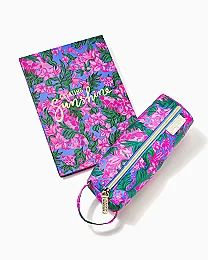 Sketchbook & Pencil Case, Cerise Pink Safari Sunset Accessories Small Book And Pencil, Pink Safari, Safari Sunset, Tombow Markers, Monogram Stickers, Cerise Pink, Sketch Pad, Blank Notebook, Notecard Set