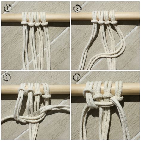 Learn the double square knot and other macrame basics with My French Twist. Inspiring projects with easy to follow tutorials for all levels. Basic Macrame Knots, Diy Macrame Wall Hanging, Basic Macrame, Macrame Wall Hanging Tutorial, Mesh Wreath Tutorial, Macrame Knots Tutorial, Knots Tutorial, Yarn Wall Hanging, Square Knot