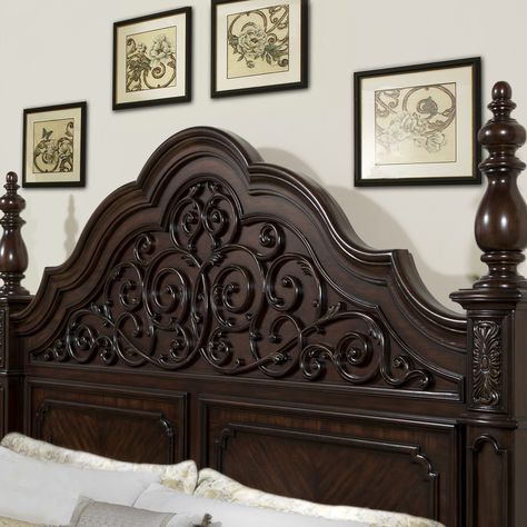 Pulaski Cassara Panel Headboard King Bed Set, Small Bedroom Bed, Wood Bed Design, Wooden Bed Design, Wall Panel Design, Bed Design Modern, Furniture Design Wooden, Wooden Headboard, Bedroom Decor Design