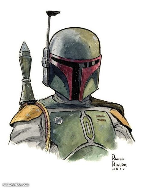 Boba Fett Boba Fett Art, Paolo Rivera, Bobba Fett, Star Wars Shoes, Star Wars Drawings, Star Wars Tattoo, Star Wars Wallpaper, Star Wars Artwork, Star Wars Fan Art