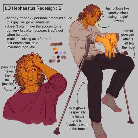 Hephaestus Lore Olympus, Hephestos Greek God, Lore Olympus Redesign, Hephaestus Fanart, Greek Gods Fanart, Hephaestus Art, Greek Mythology Fanart, Greek God Hephaestus, Hades Design