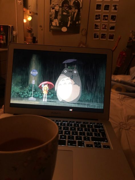 Studio Ghibli Cozy Aesthetic, Watching Ghibli Aesthetic, Totoro Bedroom, Fall Mood Board, Cozy Aesthetic, My Neighbor Totoro, Ghibli Movies, Movie Night, Studio Ghibli