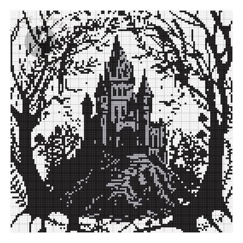 This item is a digital cross stitch pattern depicting a fictional Dracula's castle, viewed through some spooky trees. Your digital pattern will be available to download immediately after purchase. The shop watermark does not appear on the purchased patterns.  You will receive three PDF versions of the pattern: one coloured pattern, with the design on a single page (for easy screen viewing), and two black and white patterns, for easy printing (a single page version and a close-up, enlarged versio Castlevania Cross Stitch, Pixel Pattern Black And White, Cross Stitch Jacket, Black Aida Cross Stitch, Vampire Cross Stitch, Dracula Craft, Gothic Cross Stitch Patterns, Cross Stitch Black And White, Lamb Cross Stitch