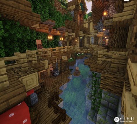 Minecraft Ravine, Minecraft Village, Minecraft Structures, Minecraft Interior Design, Bangunan Minecraft, Minecraft House Plans, Minecraft Farm, Minecraft Cottage, Minecraft House Tutorials