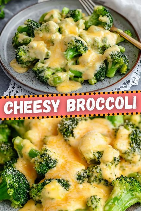 This cheesy broccoli is about to become your new favorite side dish! The quick and easy recipe pairs perfectly with just about any entree. Filling Side Dishes, Broccoli Dishes Recipes, Side Dishes Easy Quick, Cheesy Side Dishes, Frozen Broccoli Recipes Side Dish, Broccoli Side Dish Recipes, Broccoli Sides, Broccoli And Cauliflower Recipes, Cheesy Broccoli Recipe