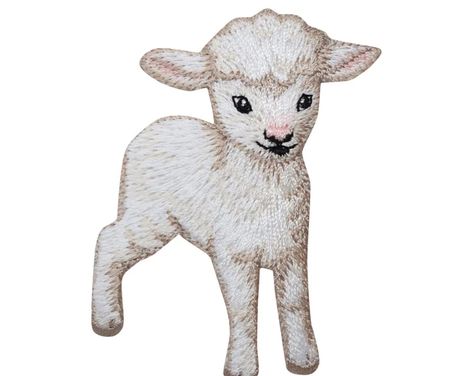 Creatively detailed iron on embroidered by WholesaleApplique Lamb Applique, Sheep Clothing, Baby Sheep, Iron On Embroidery, Discount Poster, Iron On Embroidered Patches, Baby Lamb, Craft Projects For Kids, Iron On Applique