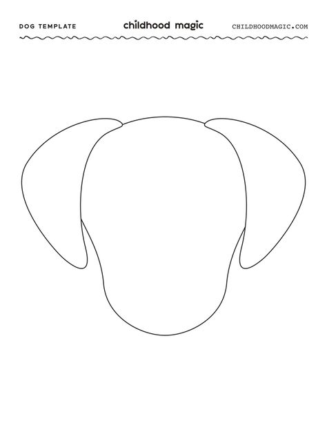 Puppy Coloring Pages- Free Printable Template - Childhood Magic Puppy Outline, Paw Template, Dinosaur Template, Puppy Crafts, Dog Template, Lion Craft, Dog Outline, Puppy Coloring Pages, Face Template