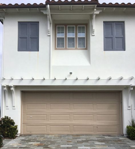 Modern Farmhouse Garage Doors in OC | Custom Design & Install Modern Farmhouse Garage Doors, Farmhouse Garage Doors, Modern Farmhouse Garage, Garage Door Trellis, Brown Garage Door, Door Trellis, Faux Wood Garage Door, Metal Garage Doors, Farmhouse Garage