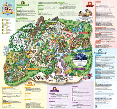 Everland Resort, Gyeonggi-do, South Korea Everland Korea, Korea Amusement Park, Theme Park Map Design, South Korea Map Illustration, South Korea Landmarks, Amusement Park Map Illustration, Soak City, Theme Park Map, Wooden Roller Coaster