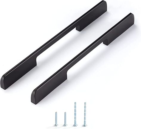 Satanga Kitchen Cabinet Pulls Hole Center 10 inch Matte Black Bar Modern Cupboard Pulls 5 Pack Solid Euro Style Dresser Handles Bathroom Bedroom Hardware Door Furniture Wardrobe Pull Overall 11.81" - - Amazon.com Pantry Door Pulls, Bedroom Hardware, Bar Modern, Furniture Wardrobe, Modern Cupboard, Style Dresser, Kitchen Cabinet Pulls, Dresser Handles, Pantry Door