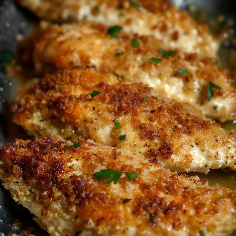 Ranch-Parmesan Chicken Parm Ranch Chicken, Parmesan Ranch Crusted Chicken, Ranch Baked Chicken, Chicken And Ranch Recipes, Ranch Packet Chicken, Parmesan Ranch Chicken, Crispy Parmesan Chicken, Ranch Chicken Breast Recipes, Parmesan Ranch Pork Chops