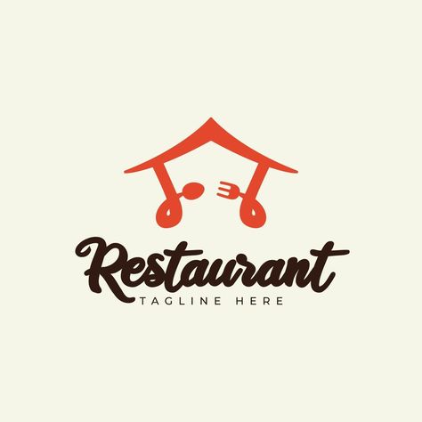 House, Spoon, Fork, Logo Vector Design for Food Stalls, Restaurants, Street Food, Etc. Spoon Logo Design Ideas, Food House Logo, Street Food Logo, Logo Kuliner, Restaurants Logo, Resturant Logo, Fork Logo, Food Company Logo, Food Brand Logos