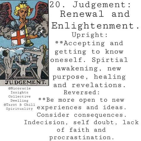 Judgement Tarot Meaning, Tarot Knowledge, Judgement Tarot Card, Feminine Rage, Zodiac Cards, Tarot Tips, Tarot Major Arcana, Tarot Card Meanings, Major Arcana