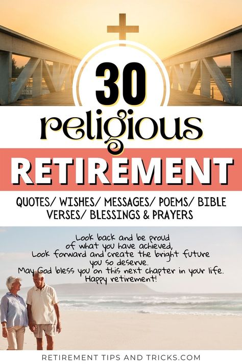 I’ve listed 30 religious retirement messages, bible verses, poems, blessings, and prayers in this article to help you write the best retirement card. Plus the top 5 religious retirement gifts. #religiousretirementcard #retirementquotes #religiousretirementquotes #religiousretirementwishes #religiousretirementmessages #religiousretirementcards #retirementblessing #retirementblessings #retirementpoems #retirementbibleverse #retirementcardwishes #whattowriteinareligiousretirementcard Scripture For Retirement, Retirement Blessings Quote, Christian Retirement Gifts, Pastor Retirement Quotes, Wishes On Retirement, Retirement Wishes For Coworker, Words For Retirement Card, Retirement Wishes Messages, Happy Retirement Messages