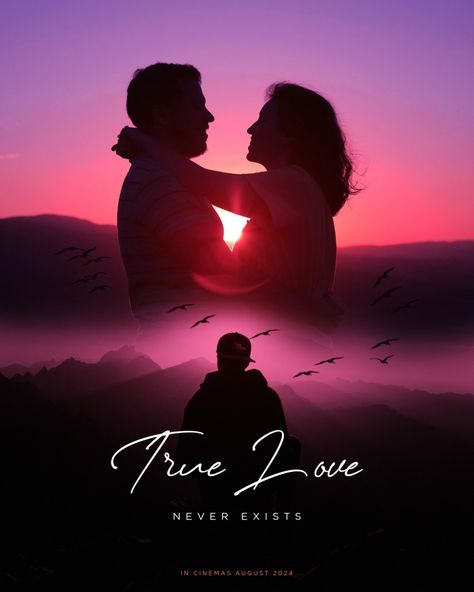 Couple Poster Design, Double Exposure Poster, Poster Design Music, Double Exposure Photoshop, Double Exposure Effect, Design In Photoshop, Couples Poster, Movie Poster Design, Thumbnail Ideas