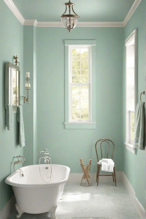 seafoam green paint, bathroom wall colors, wall paint ideas, interior paint design Light Seafoam Walls Paint Colors, Bathroom Wall Color Ideas, Bathroom Wall Color, Alder Wood Kitchen Cabinets, Knotty Pine Ceiling, Pine Kitchen Cabinets, Osb Wood, Traditional Bathroom Decor, Bathroom Wall Colors