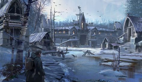 snow town , sla jeong on ArtStation at https://www.artstation.com/artwork/0X61Ke #amazing#design #decor #artist #wallpaper #colors #amazing #artwork #art #amazing #colorful Ice Village, Snow Kingdom, Snow Town, Book Architecture, Icewind Dale, Snowy Village, Viking Village, Fantasy Village, Fantasy Town