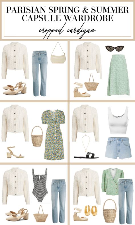 Look Parisian Chic this spring with this French style spring and summer capsule wardrobe! Endless outfit ideas wait you... #Frenchfashion #springoutfits #Parisianstyle #Parisianfashion Soft Classic Summer Outfit, Cool Summer Capsule Wardrobe, Soft Summer Outfits Inspiration, Paris Capsule Wardrobe, Capsule Basics, Parisian Spring, Chic Capsule Wardrobe, French Capsule Wardrobe, Parisian Outfit