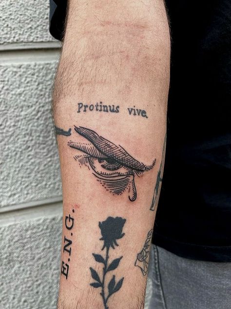 Lucifer’s Eye Tattoo, Woodcut Eye Tattoo, Lucifer Falling From Heaven Tattoo, Lucifer Painting Tattoo, Fall Of Lucifer Tattoo, Lucifer Falling Tattoo, Eyes Tattoo On Arm, Lucifer Morningstar Tattoo, Angel Eye Tattoo