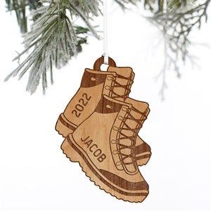 Kids Christmas Ornaments, Custom Ornaments, Gift Card Number, Hiking Boot, Kids Ornaments, Keepsake Jewelry, Custom Ornament, Wooden Ornaments, Wood Ornaments