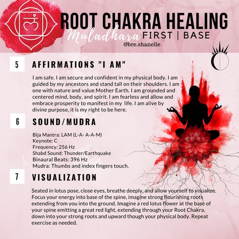 Root Chakra Visualization, Muladar Chakra, Root Chakra Healing Crystals, Healing The Root Chakra, Root Chakra Mudra, Root Chakra Crystals, Chakra Asana, Root Chakra Affirmations, Chakras Crystals