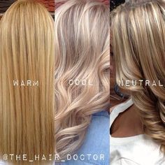 #blonde #hair #chart Blonde Warm Tones, Neutral Blonde Hair Color, Blonde Hair Color Shades, Neutral Blonde Hair, Cool Blonde Tone, Cool Blonde Highlights, Blonde Hair Colour Shades, Texture Hair, Hair Doctor