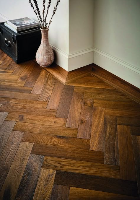 Rustic Herringbone Floor, Wood Floor Apartment, Wood Flooring Colors, Wood Floor Ideas, Living Room Flooring Ideas, Wood Floor Inspiration, Home Flooring Ideas, Wood Flooring Ideas, Parquet Wood Flooring