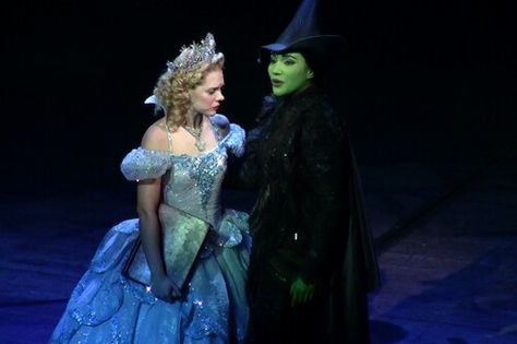 Gina Beck and Emmy Raver-Lampman as Glinda and Elphaba. My Elphie and Glinda ♡ For Good Wicked, Broadway Wicked, The Witches Of Oz, Wicked Broadway, Ella Enchanted, Elphaba And Glinda, Wicked The Musical, Dorothy Gale, Kristin Chenoweth