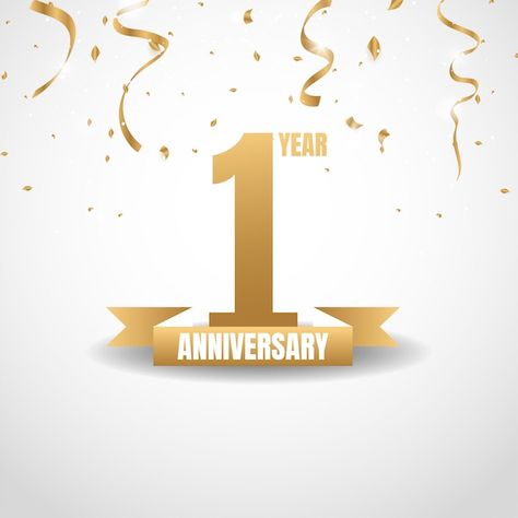 1 year gold anniversary | Premium Vector #Freepik #vector #1-year #1-anniversary #1st-anniversary #anniversary School Stickers Labels, Eyelash Logo, Invitation Video, Work Anniversary, Invitation Party, Wedding Invitation Video, Anniversary Logo, Gold Anniversary, Music Images