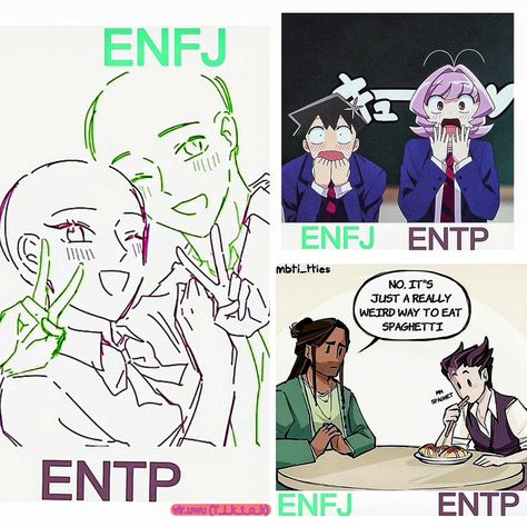 #mbti #entp #enfj Enfj And Entp, Enfj X Entp, Female Entp, Enfj Female, Mbti Dynamics, Explorers Mbti, Mbti Entp, Entp Personality Type, Mbti Memes