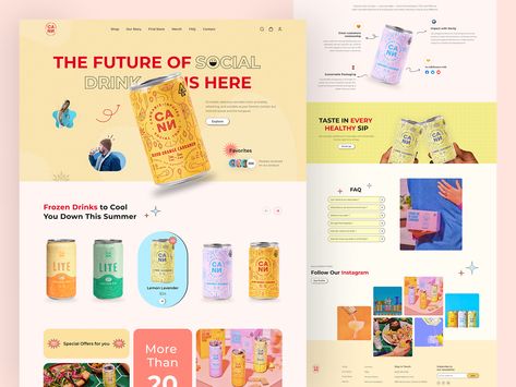 Selling Website Design, Brand Book Examples, Company Landing Page, Webpage Design Layout, Tea Website, Website Design Inspiration Layout, Web Design Examples, Ecommerce Web Design, Tasty Drinks