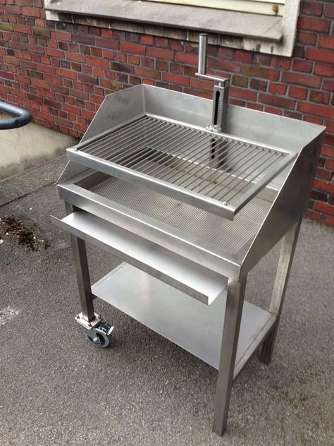 Barbecue Grill Design, Adjustable Grill, شواية فحم, Grill Diy, Bbq Grill Smoker, Barbecue Design, Diy Grill, Outdoor Bbq Grill, Bbq Grill Design