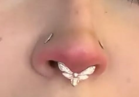 Nose Piercing Ideas, Piercings Ideas, Septum Piercing Jewelry, Pretty Ear Piercings, Piercing Septum, Jewelry Piercing, Face Piercings, Cool Piercings, Cute Piercings