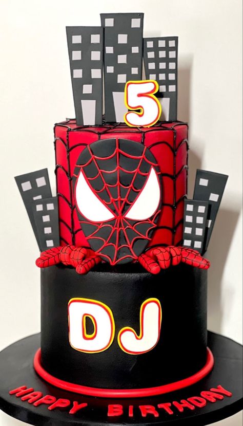 Miles Morales Cake Ideas, Miles Morales Birthday Cake, Miles Morales Cake, Miles Morales Birthday Party, Spiderverse Birthday, Spiderman Cupcake Toppers, Spiderman Cupcakes, Spiderman Birthday Cake, Baby First Birthday Cake