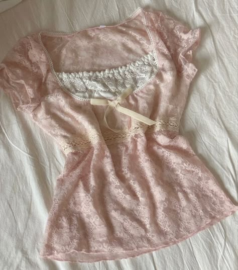 Coquette Shirt, Milkmaid Top, Pink Coquette, Trendy Top, Grunge Goth, Dream Style, Girly Outfits, Dream Clothes, Pink Tops