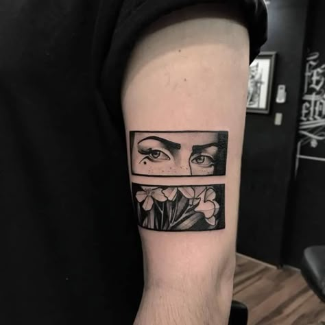 Framed Tattoo, Handpoke Tattoo, Francis Bacon, Small Tattoos For Guys, Aesthetic Tattoo, Eye Tattoo, Tattoos And Body Art, Blackwork Tattoo, Creative Tattoos