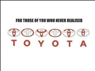 You can spell Toyota with its logo. Toyota Sign, Are You Happy, Toyota, Novelty Sign, Education, Signs, ? Logo