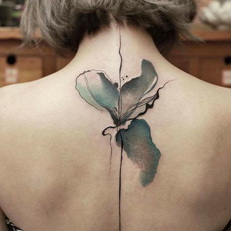 Tattoo Lower Back, Wildflowers Tattoo, Henne Tattoo, Cool Back Tattoos, Butterfly Back Tattoo, Tattoo Trend, Watercolor Tattoos, Tattoo Artwork, Spine Tattoo