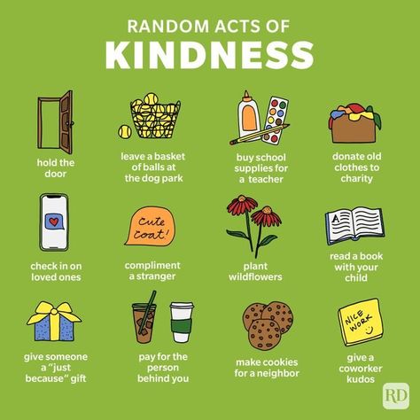 Kindness Illustration, Random Act Of Kindness Ideas, Act Of Kindness Ideas, Ways To Show Kindness, Feelings Activities For Kids, Kindness Activity, Random Acts Of Kindness Ideas, Kindness Club, Acts Of Kindness Ideas