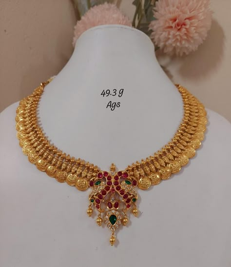 Small Necklace Designs Gold Indian, Latest Gold Antique Necklace Designs, Gold Antique Necklace Designs, Latest Necklace Designs Gold, Kasulaperu Latest Designs, Gold Necklace Designs Latest, Pendent Set Gold, Kasula Peru, Indian Gold Necklace Set