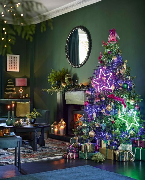 10 stylish Christmas color schemes to try this year | Real Homes John Lewis Christmas Decorations, Christmas Color Schemes, Unlit Christmas Trees, Christmas Colour Schemes, John Lewis Christmas, Flocked Christmas Trees Decorated, Christmas Tree Decorating Themes, Christmas Themes Decorations, Flocked Christmas Trees