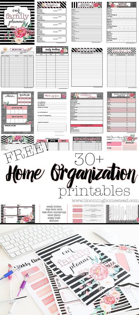 Free Home Organization Printables #printable #organization Home Organization Printables, Printable Organization, Budgeting Printables, Planer Organisation, Home Organization Binders, Household Notebook, Binder Ideas, Printable Forms, Organizational Printables