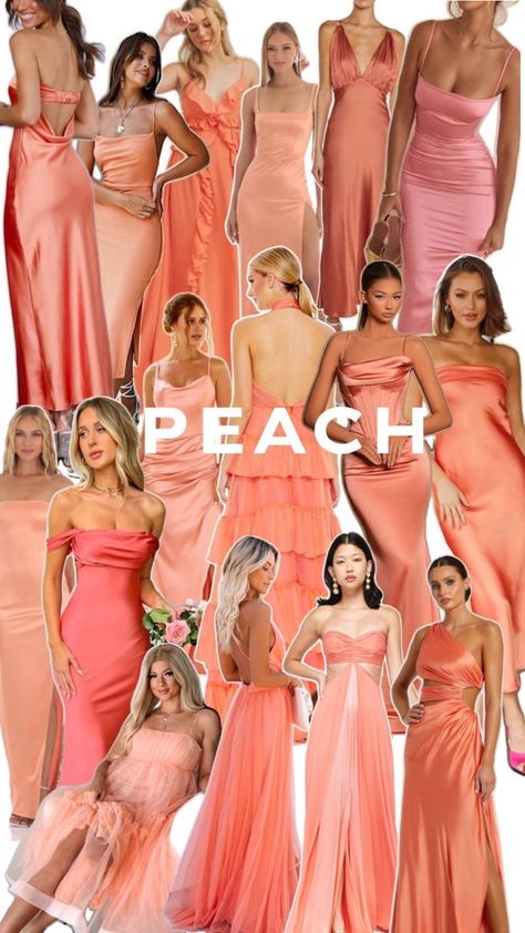 Peachy Wedding Dress, Peach Coloured Bridesmaid Dresses, Bridesmaid Dresses Orange Coral, Shades Of Peach Bridesmaid Dresses, Peach And Pink Bridesmaid Dresses, Peach Orange Bridesmaid Dresses, Burnt Peach Bridesmaid Dresses, Bridesmaid Pink Dress, Mismatched Peach Bridesmaid Dresses