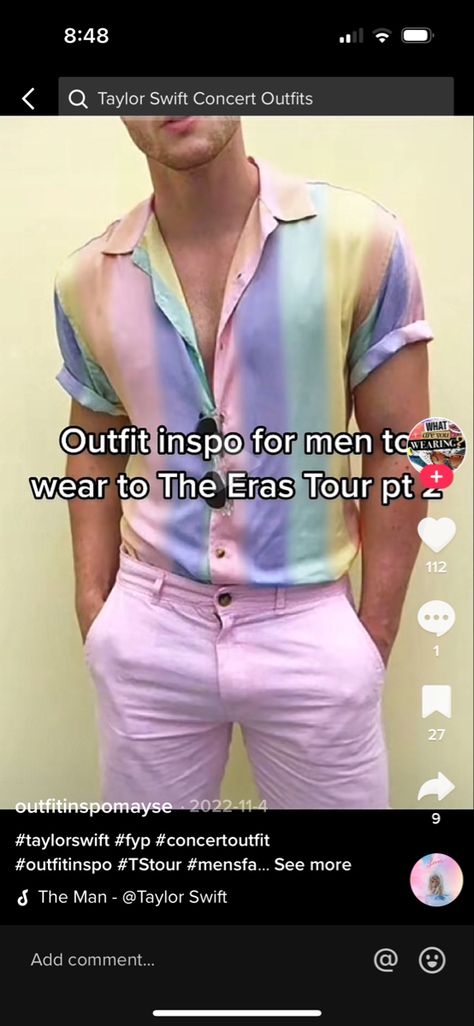 Taylor Swift Eras Tour Guys Outfits, Taylor Swift Themed Outfits For Men, Mens Lover Era Outfit, Taylor Swift Era Outfits Men, Taylor Swift Concert Outfits Men, Taylor Swift Concert Outfit Ideas Male, Eras Tour Outfits Men Lover, Masculine Eras Tour Outfits, Taylor Swift Concert Mens Outfit