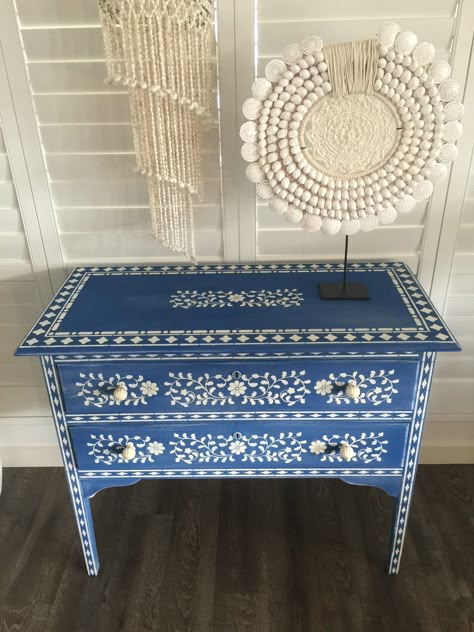 Talavera Furniture, Mosaic Dresser, Single Wardrobe Design, Hand Painted Desk, Floating Nightstand Ideas, Dresser Console, Almirah Design, Modern Floating Nightstand, Nightstand Ideas