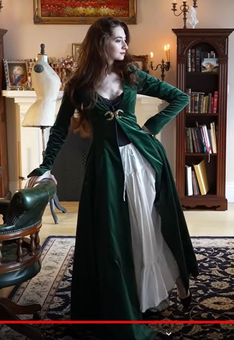 Witch Robes Aesthetic, Bernadette Banner Outfits, Victorian Dressing Gown, Camelot Dress, Witches Robes, Witch Gown, Bernadette Banner, Witchy Dress, Vampire Dress