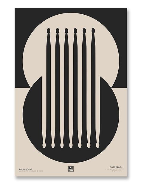 We've incorporated drum sticks in to this minimal, two-tone design. A great gift for any drummer or percussionist! Drum Stick Art, Tone In Art, Music Tshirt Design, Drum Illustration, Music Inspired Art, Rock Poster Design, Drums Logo, Drum Art, Drum Design