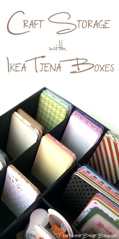 Ikea Tjena, Project Life Storage, Ikea Craft Storage, Quilting Storage, Scrapbook Room Organization, Craft Organisation, Ikea Crafts, Craft Storage Organization, Scrapbook Storage